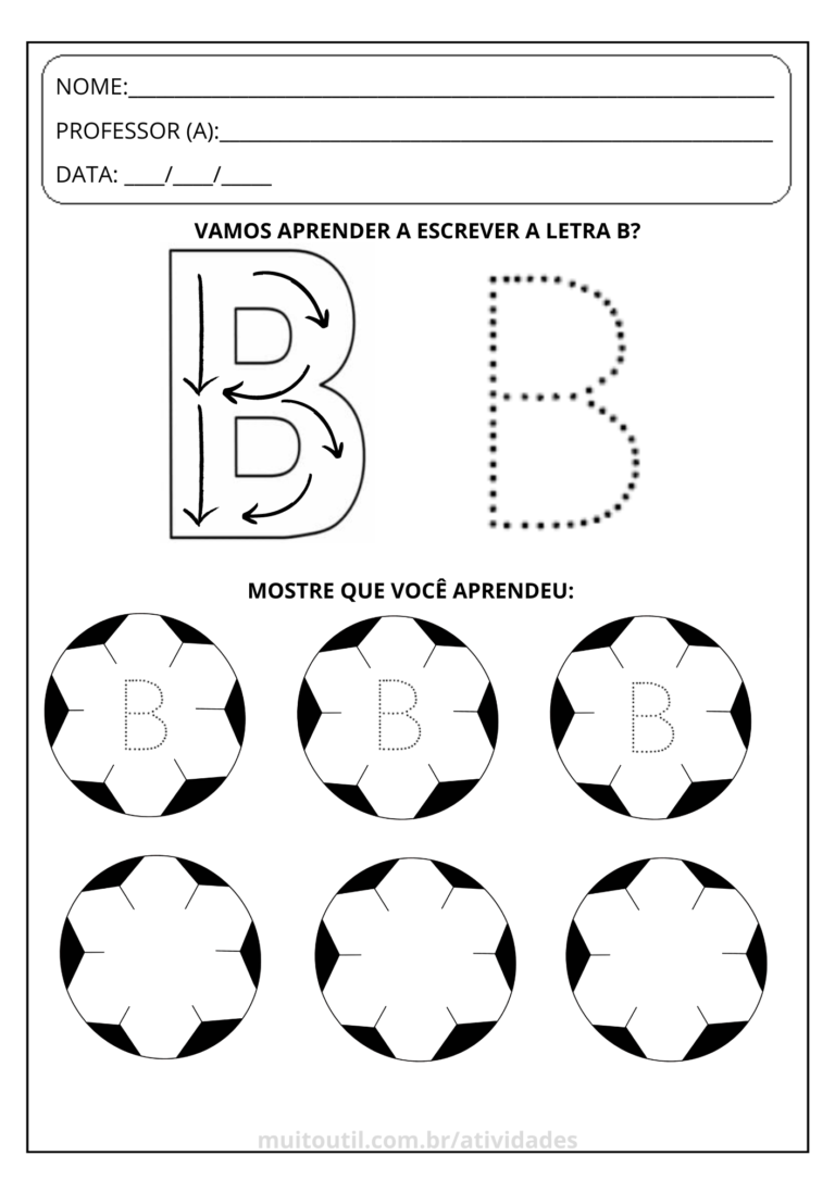 7 Atividades Da Letra B | Muito Útil