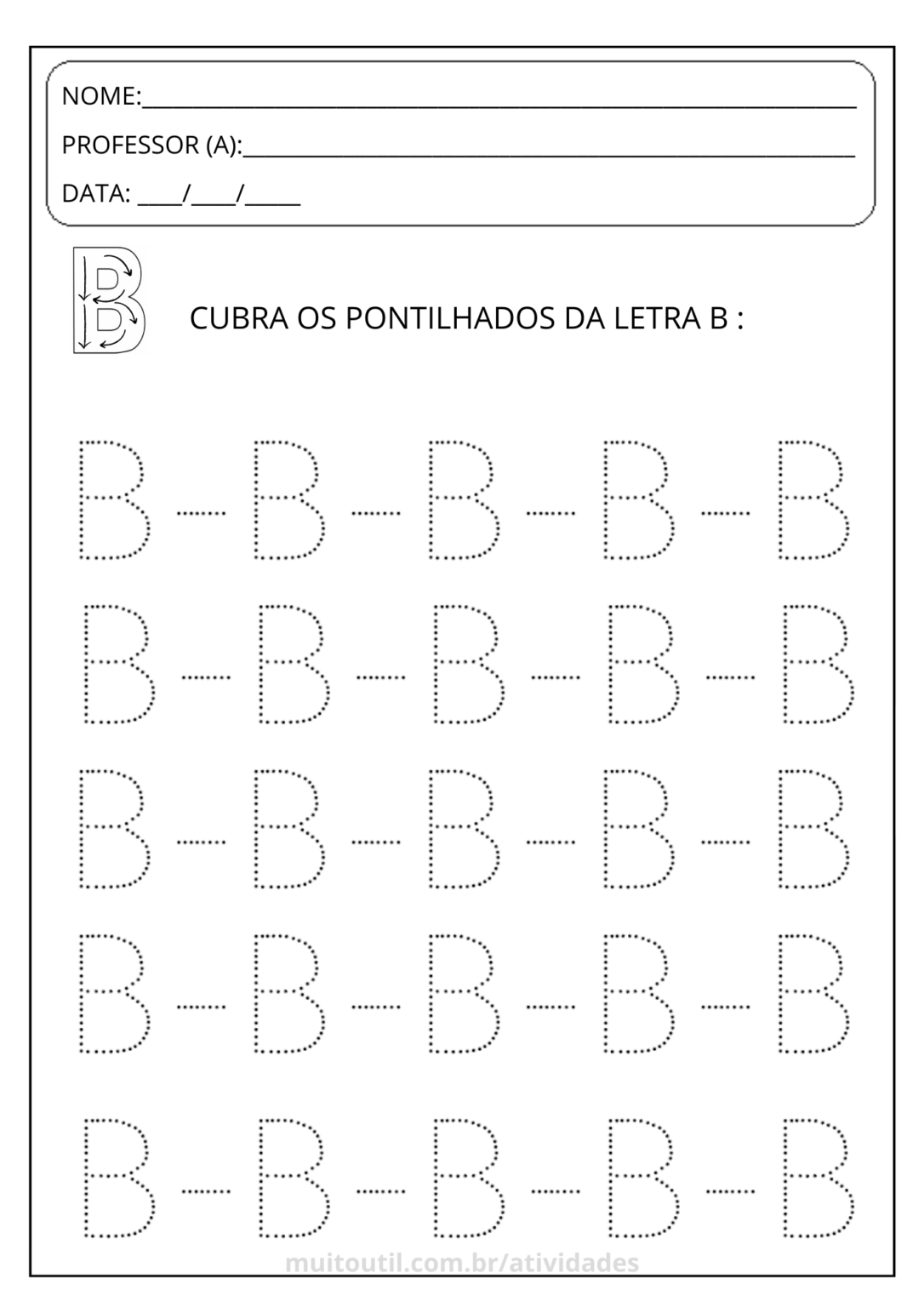 7 Atividades Da Letra B | Muito Útil