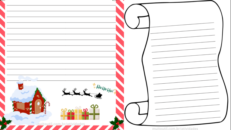 2 modelos de Cartinhas para o Papai Noel para escrever com os Pequenos